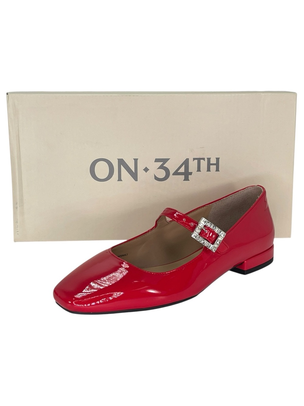 ON 34th Saadet Red Patent Leather Womens Mary Jane Flats Size 6M - Picture 11 of 11